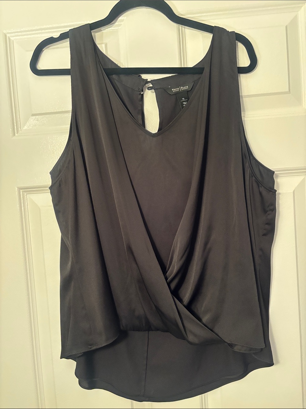 White House Black Market Charcoal Draped Sleeveless Cami